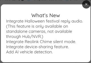 Reolink Smart Video Doorbell software update 2024