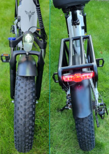Verlichting voor en achter op Fatbike