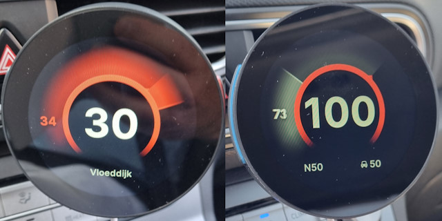 Snelheidsweergave homescherm FM DASH
