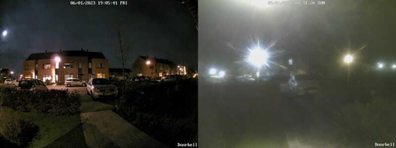 Avond kleur bij low-light met troebel beeld