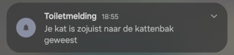 Tuya notificatie kattenbak