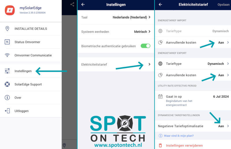 mySolarEdge app tariefoptimalisatie